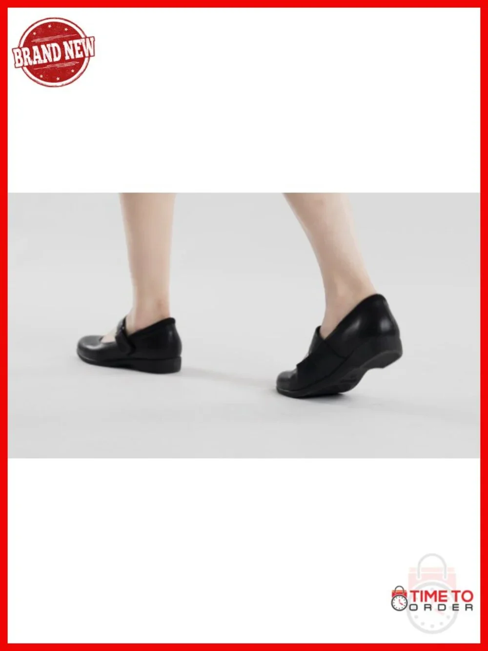 Faux Leather Mary Jane Flats with Supportive Cushioned Insole